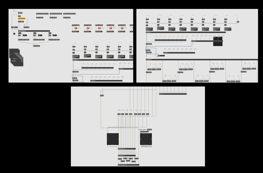 MAX / MSP patch converting incoming live Twitch audience responses into audible audience feedback