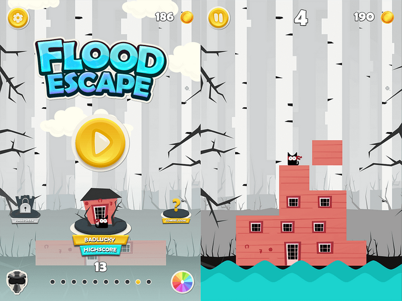 Badlucky level in Flood Escape: cover and gameplay