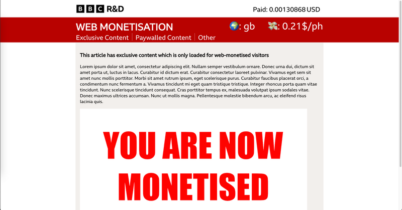 Example of monetised website with exclusive content