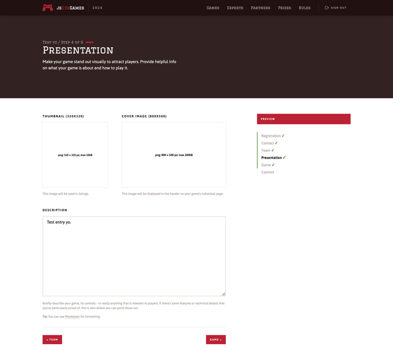js13kGames 2024 submit form
