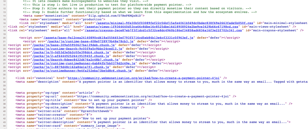 Cover image for How to use View Source to see a page's payment pointer