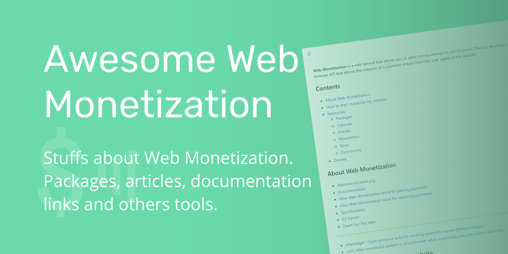 Share us your Web Monetization projects! - The Interledger Community 🌱