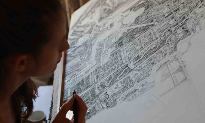 Drawing The Waterworks of Money for 2300 hours