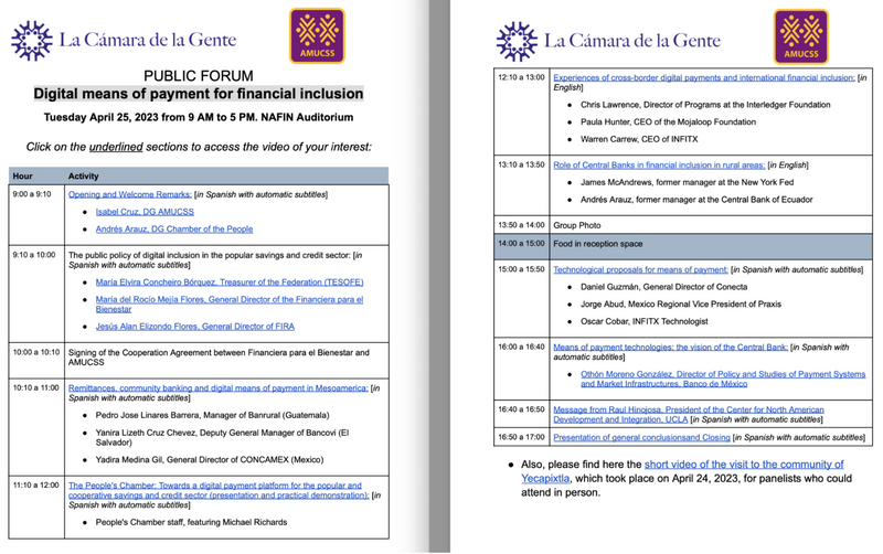 Public Forum Agenda