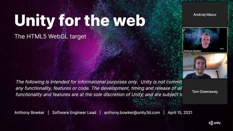 Cover image for W3C Games CG April 2021: Unity and WebCodecs