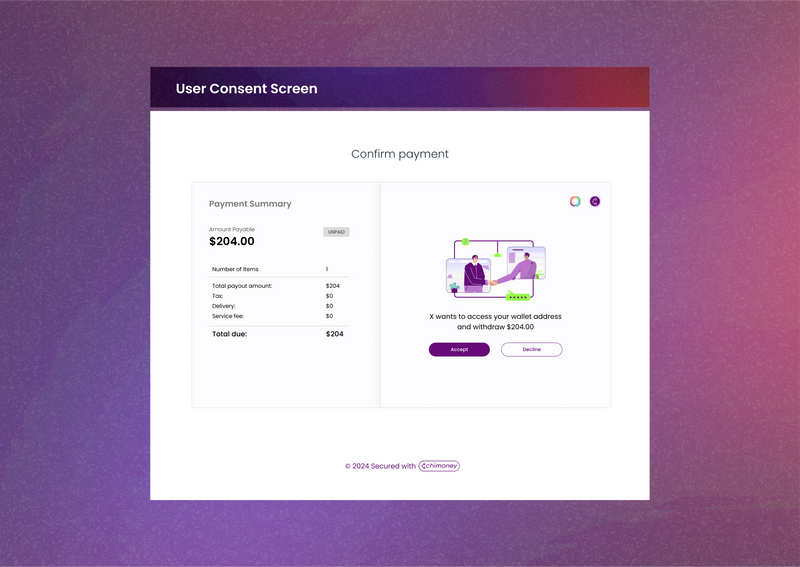 Chimoney Interledger Consent Screen