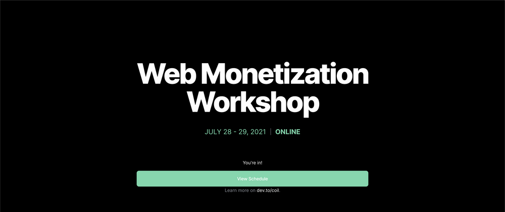 Cover image for How to participate in the Web Monetization Workshop