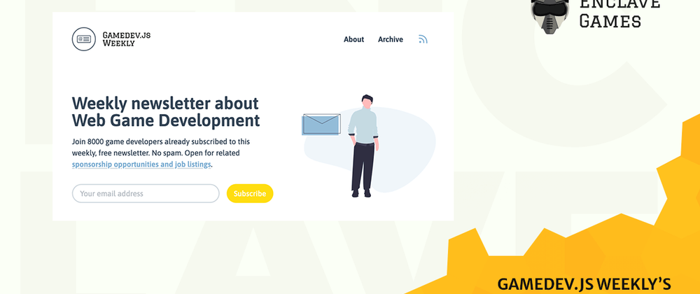 Cover image for Gamedev.js Weekly newsletter gets… a new website!