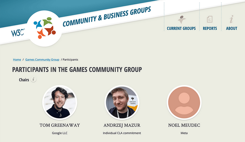 W3C Games CG chairs