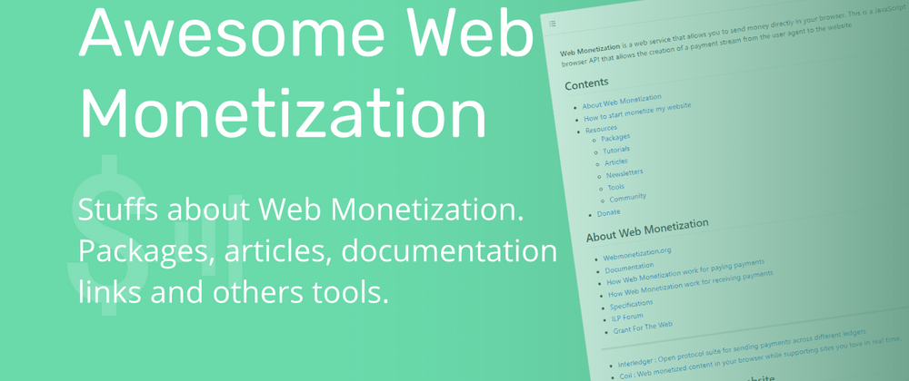 Cover image for Share us your Web Monetization projects!