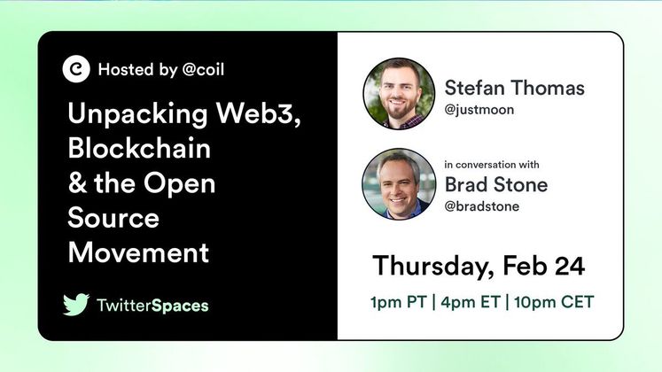 Cover image for Stefan Thomas & Brad Stone talk Web3, Blockchain & the Open Source Movement