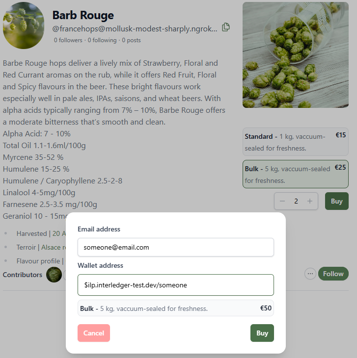 Demonstration of open payments workflow on Hop Sauna