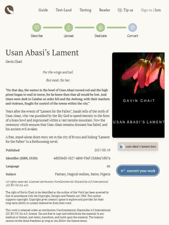 Qwyre.com Epub conversion step