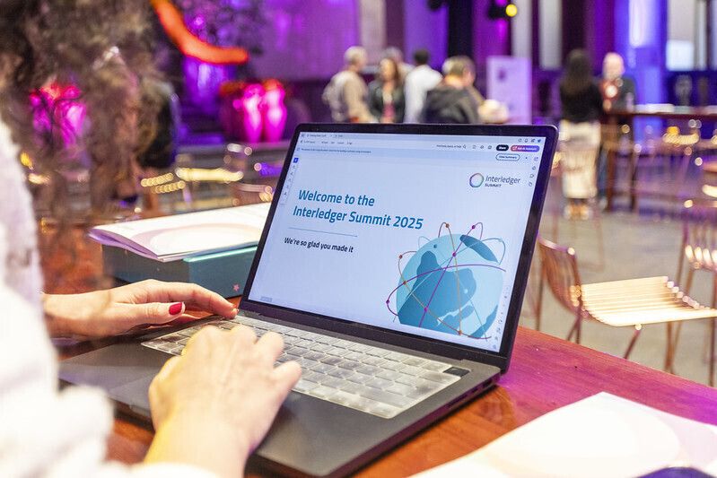 laptop with an Interledger slide deck