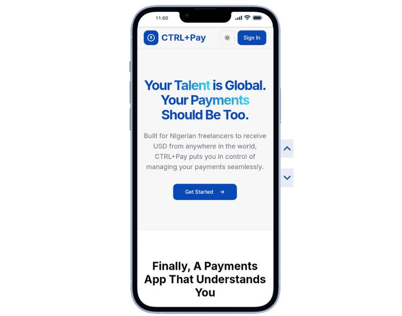CTRL+Pay Prototype Landing Page