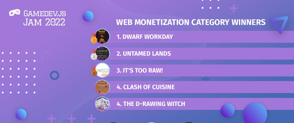 Cover image for Winners of the Web Monetization category in Gamedev.js Jam 2022!