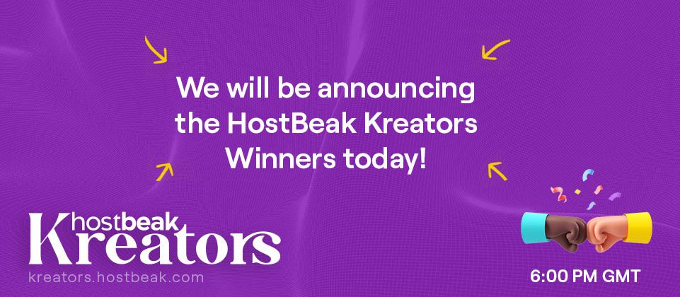 Cover image for Hostbeak Kreators Winners to be announced today!