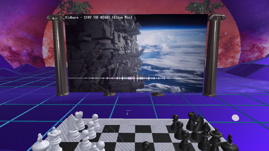 VReign vaporwave scene and chess game