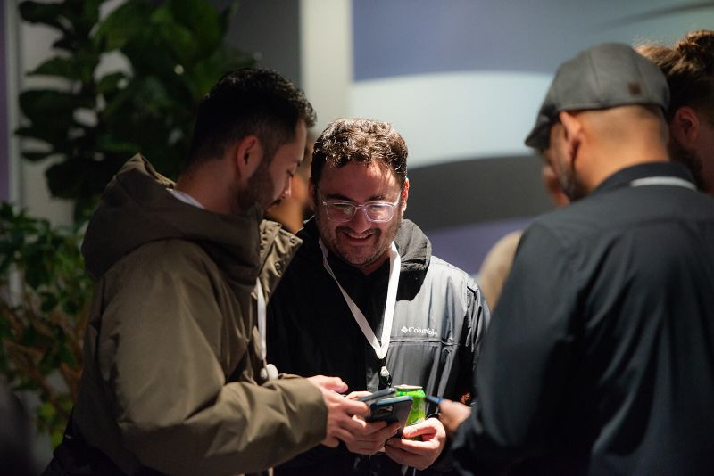 People chatting during VanJS