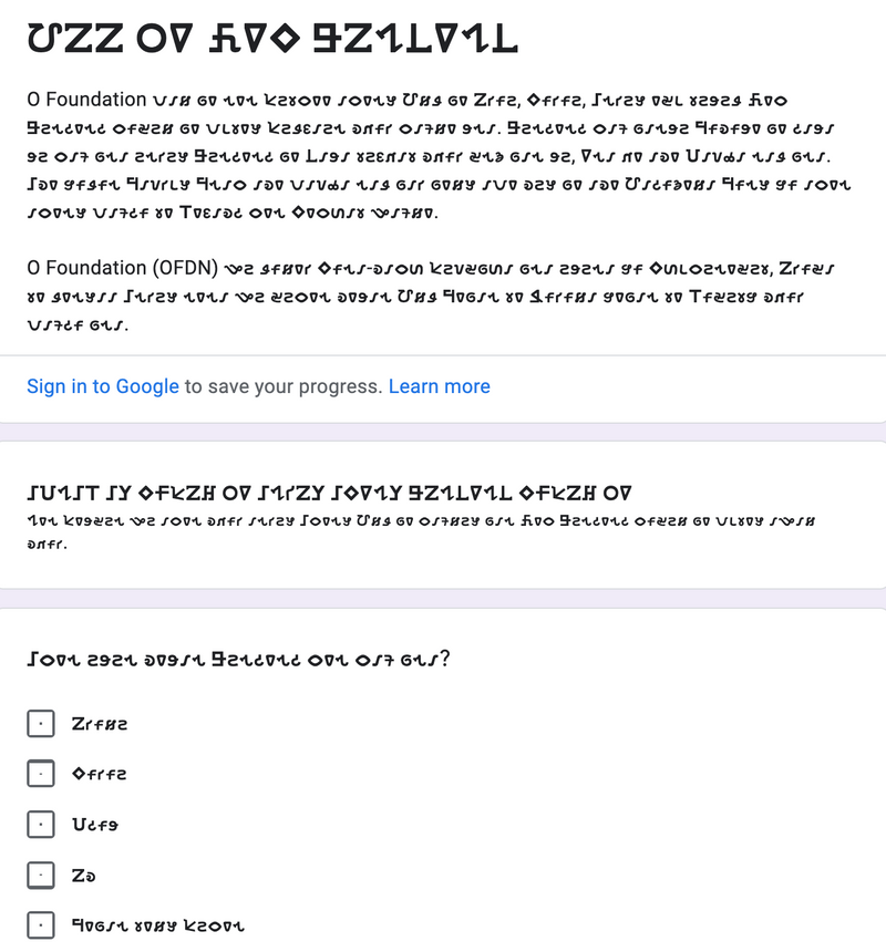 Screengrab of the questionnaire used for a survey in the Ho language