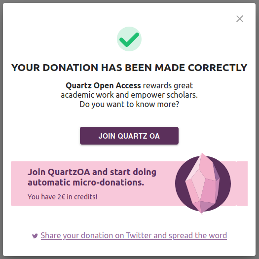 Quartz OA Donation